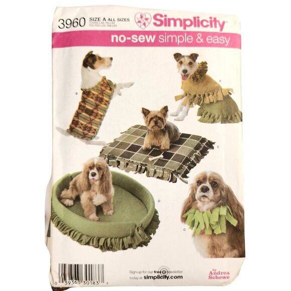 Simplicity Burda Sewing Patterns For Pets Dog Clothes Beds & Cat Toys Lot Of 4 - Picture 2 of 9